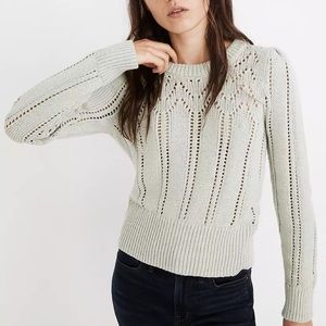 Madewell Pointelle Puff-Sleeve Sweater